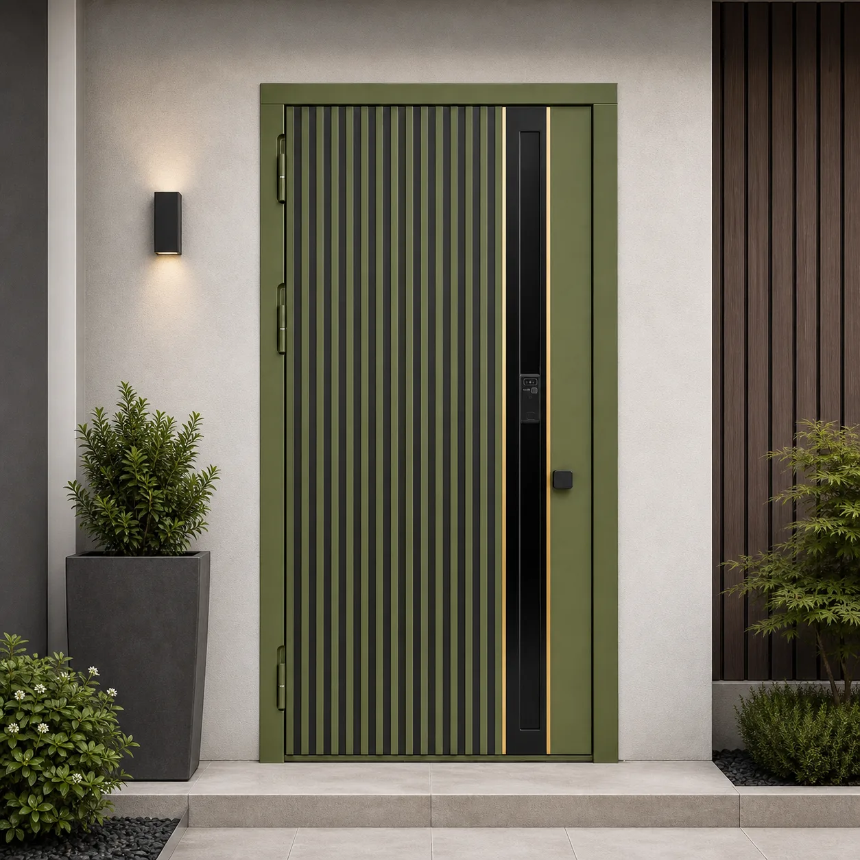 Стальная дверь «Хвоя» с умным замком HOGO D01R